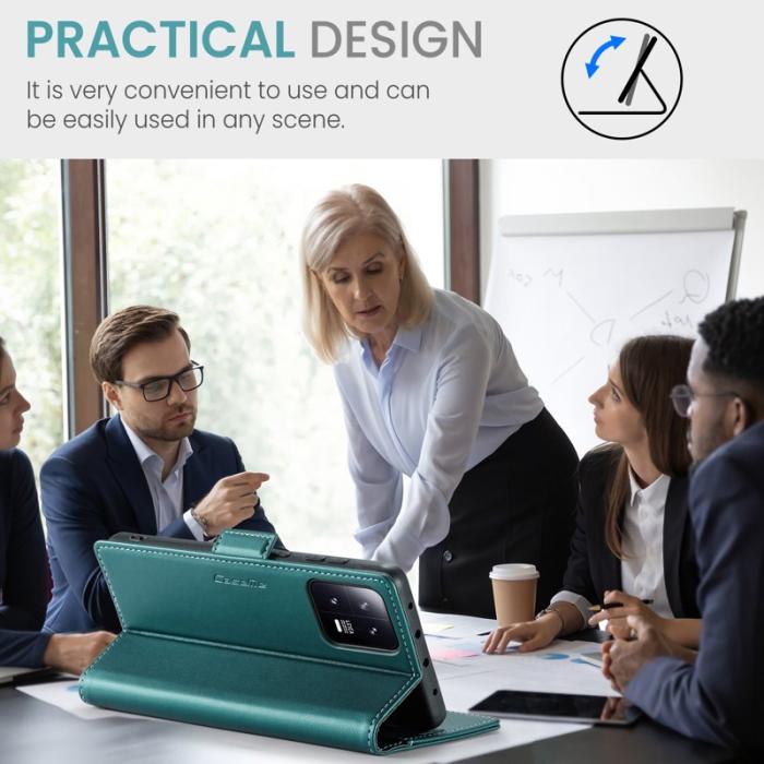 Caseme - CASEME 023 Xiaomi 13 Läderfodral RFID Blockering Grön