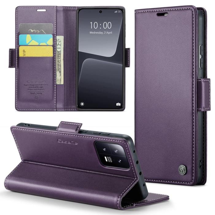 Caseme - CASEME 023 Xiaomi 13 Läderfodral RFID Blockering Lila