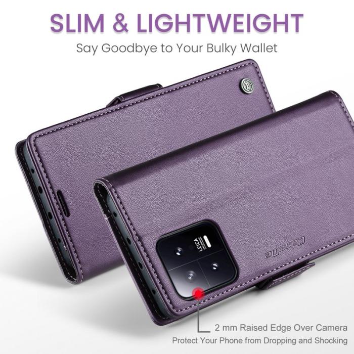 Caseme - CASEME 023 Xiaomi 13 Läderfodral RFID Blockering Lila