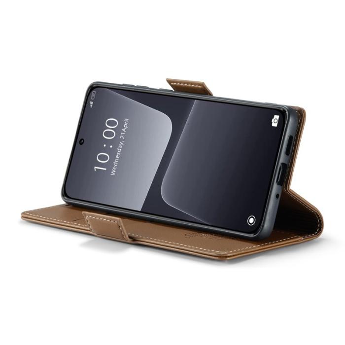 Caseme - CASEME 023 Xiaomi 13 Läderfodral RFID Skydd 3 Kort - Brun