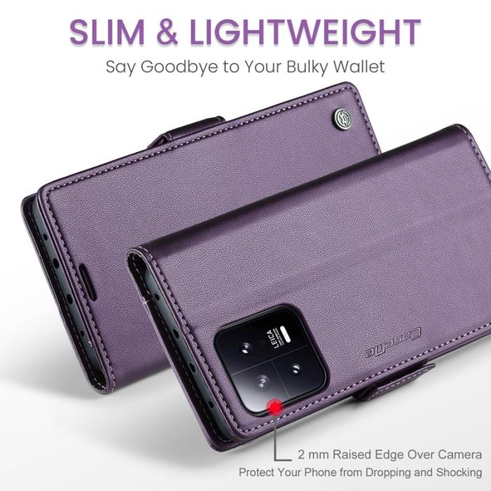 Caseme - CASEME 023 Xiaomi 13 Pro 5G Läderfodral RFID Blockering Lila