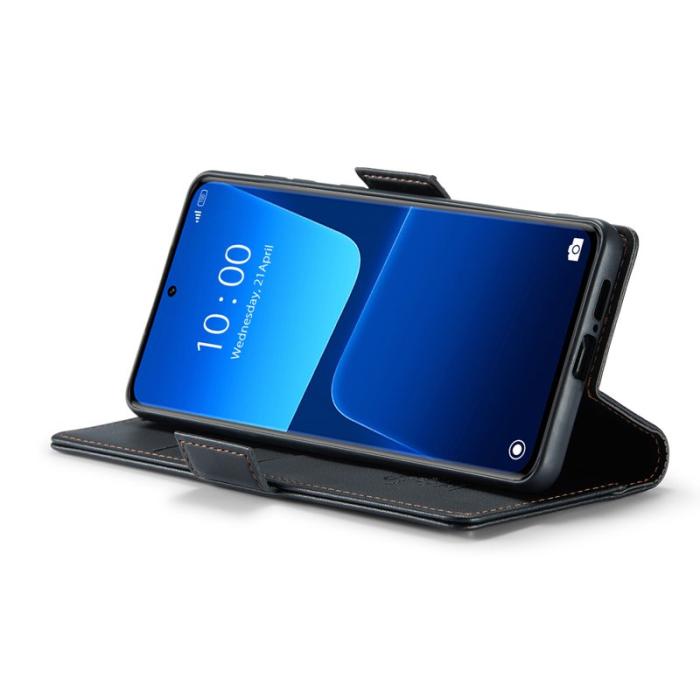 Caseme - CASEME 023 Xiaomi 13 Pro 5G Läderfodral RFID Blockering Svart