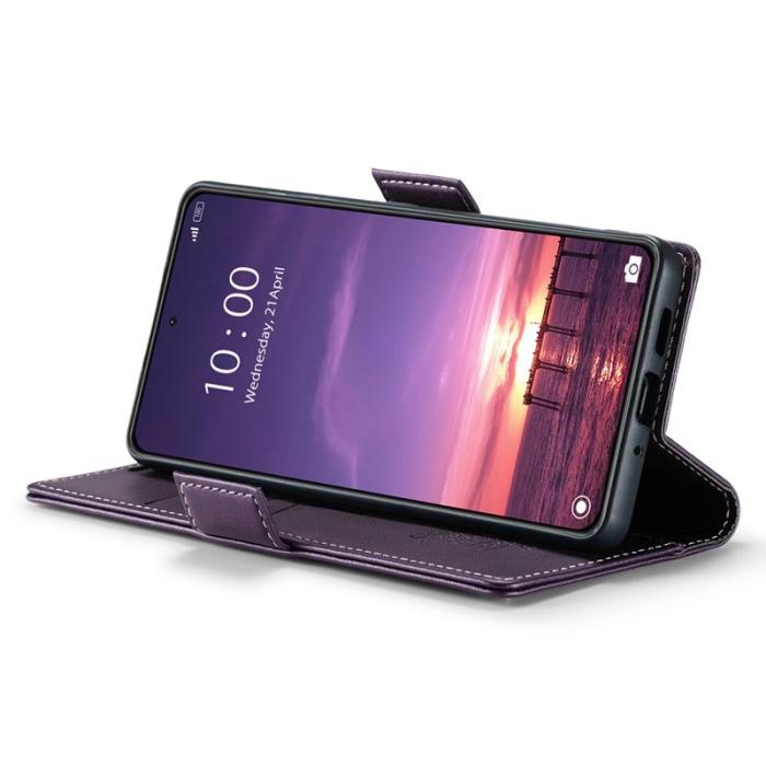 Caseme - CASEME 023 Xiaomi 14 Magnetiskt Läderfodral RFID Blockering Lila