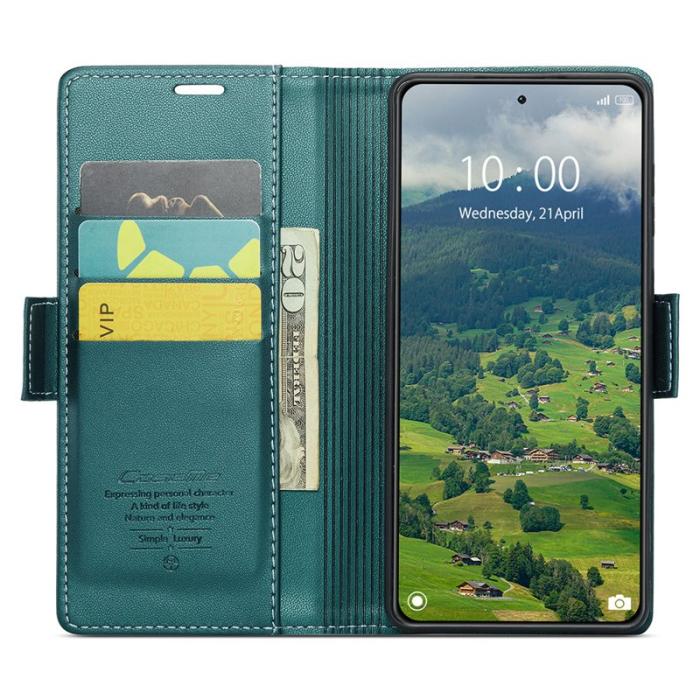 Caseme - CASEME 023 Xiaomi 14 Magnetiskt Läderfodral RFID Grön