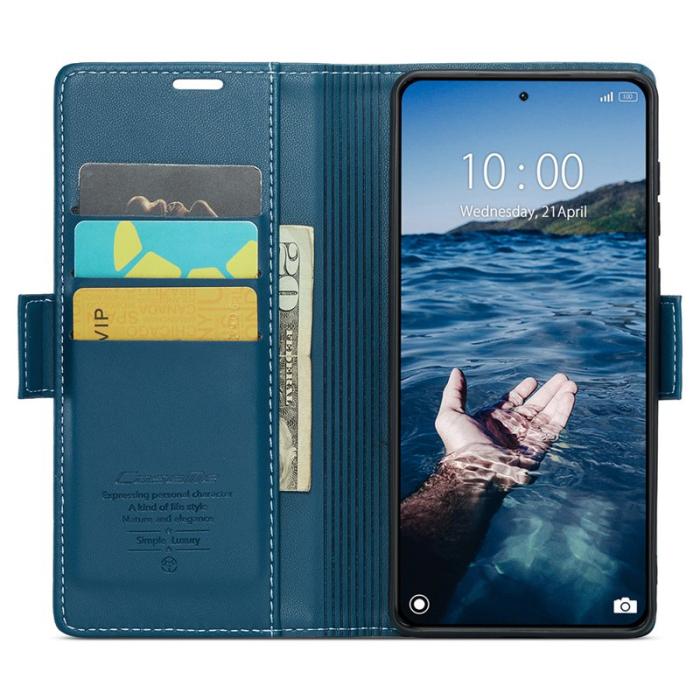 Caseme - CASEME 023 Xiaomi 14 Pro Läderfodral RFID Blokering Blå