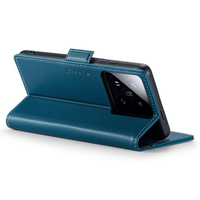 Caseme - CASEME 023 Xiaomi 14 Pro Läderfodral RFID Blokering Blå