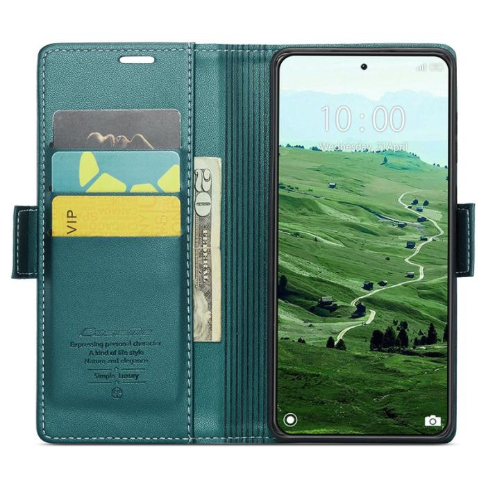 Caseme - CASEME 023 Xiaomi 14 Pro Läderfodral RFID Skydd Grön