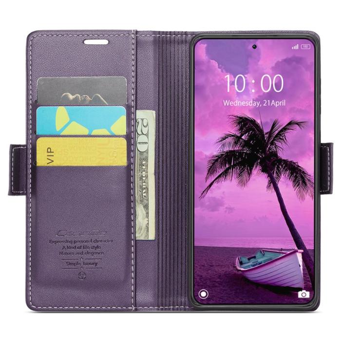 Caseme - CASEME 023 Xiaomi 14 Pro Läderfodral RFID Skydd Lila