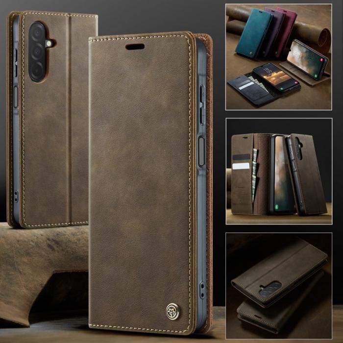 Caseme - CASEME 033 Fodral för Samsung Galaxy A26 5G i läder - Kaffe