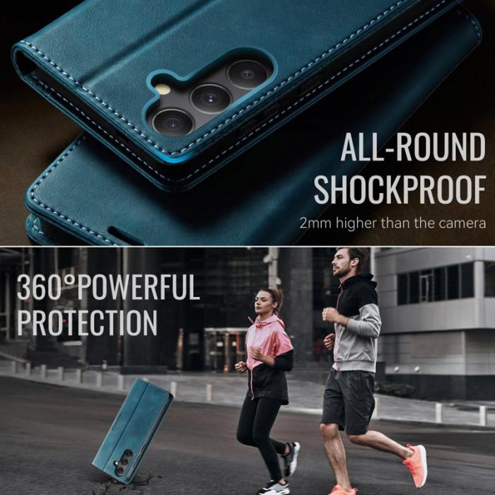 Caseme - CASEME 033 Fodral för Samsung Galaxy A34 5G i Grön Läder