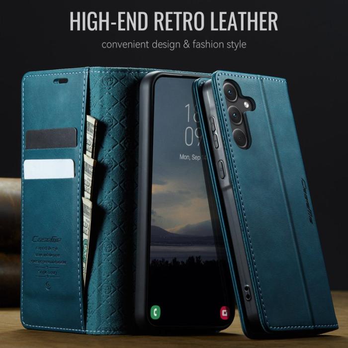 Caseme - CASEME 033 Fodral för Samsung Galaxy A35 5G - Grön Läder