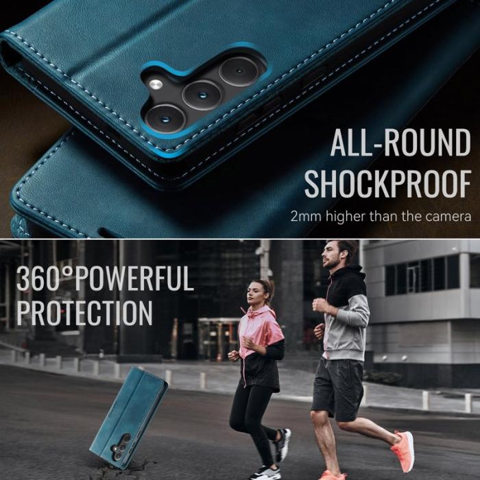 Caseme - CASEME 033 Fodral för Samsung Galaxy A35 5G - Grön Läder