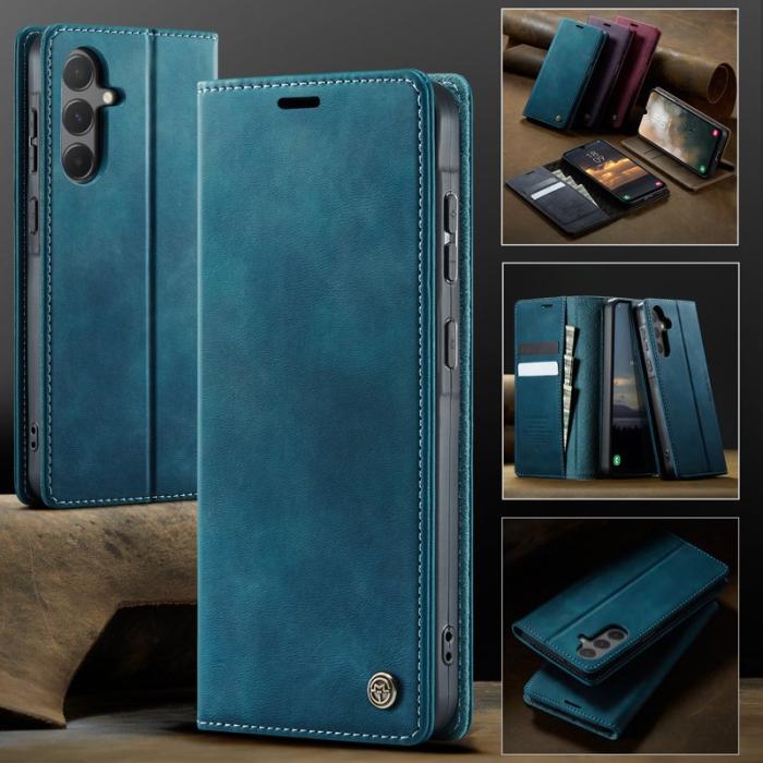 Caseme - CASEME 033 Fodral för Samsung Galaxy A55 5G - Grön Läder