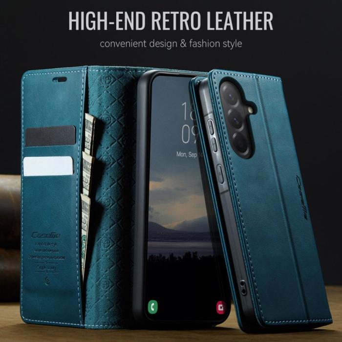 Caseme - CASEME 033 Fodral för Samsung Galaxy A56 5G i Grön Läder