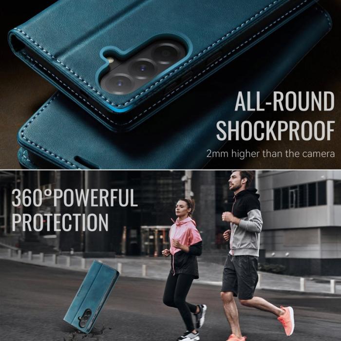 Caseme - CASEME 033 Fodral för Samsung Galaxy A56 5G i Grön Läder