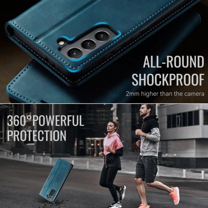 Caseme - CASEME 033 Fodral för Samsung Galaxy S21 5G Grön Läder