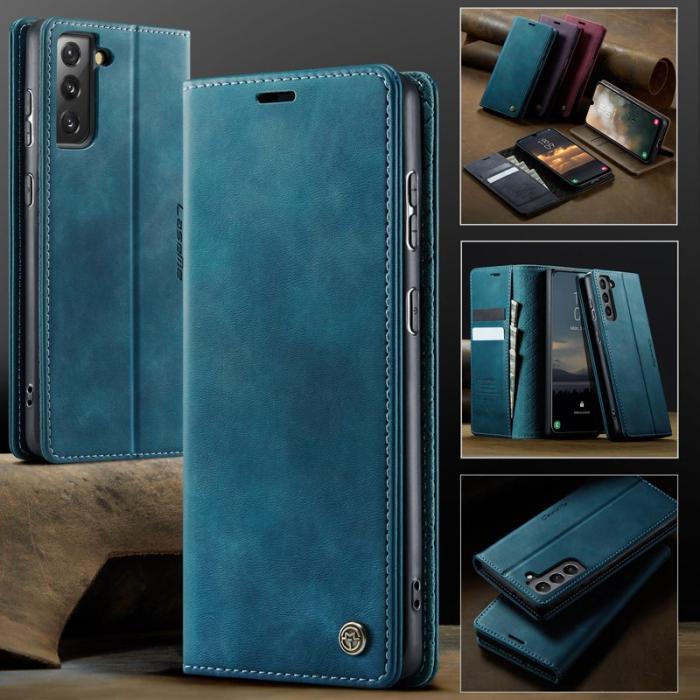 Caseme - CASEME 033 Fodral för Samsung Galaxy S21 5G Grön Läder