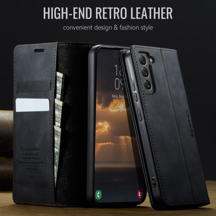Caseme - CASEME 033 Fodral för Samsung Galaxy S22+ 5G Konstläder Svart