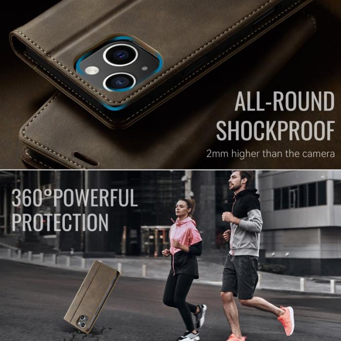 Caseme - CASEME 033 Fodral till iPhone 13 mini, RFID-blockerande, Kaffe