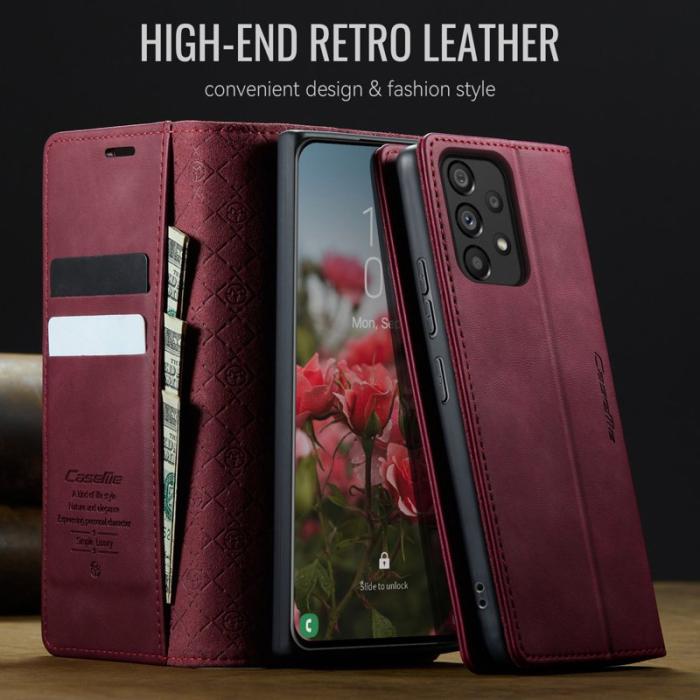 Caseme - CASEME 033 Fodral till Samsung Galaxy A53 5G i röd läder
