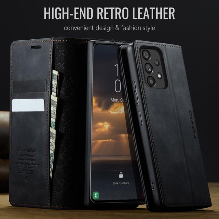 Caseme - CASEME 033 Fodral till Samsung Galaxy A53 5G - Svart Läder