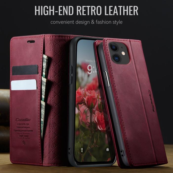 Caseme - CASEME 033 iPhone 11 Fodral RFID Blocker Läder Röd