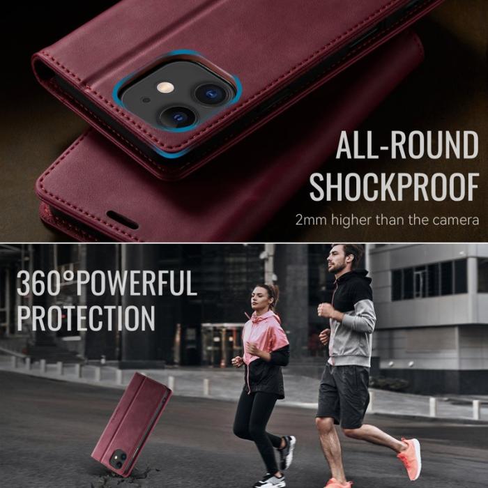 Caseme - CASEME 033 iPhone 11 Fodral RFID Blocker Läder Röd