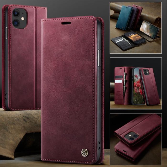 Caseme - CASEME 033 iPhone 11 Fodral RFID Blocker Läder Röd