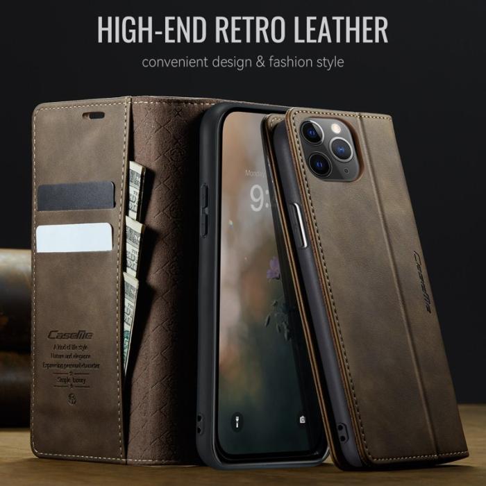 Caseme - CASEME 033 iPhone 11 Pro Max Skal RFID Blocker Läder Kaffe