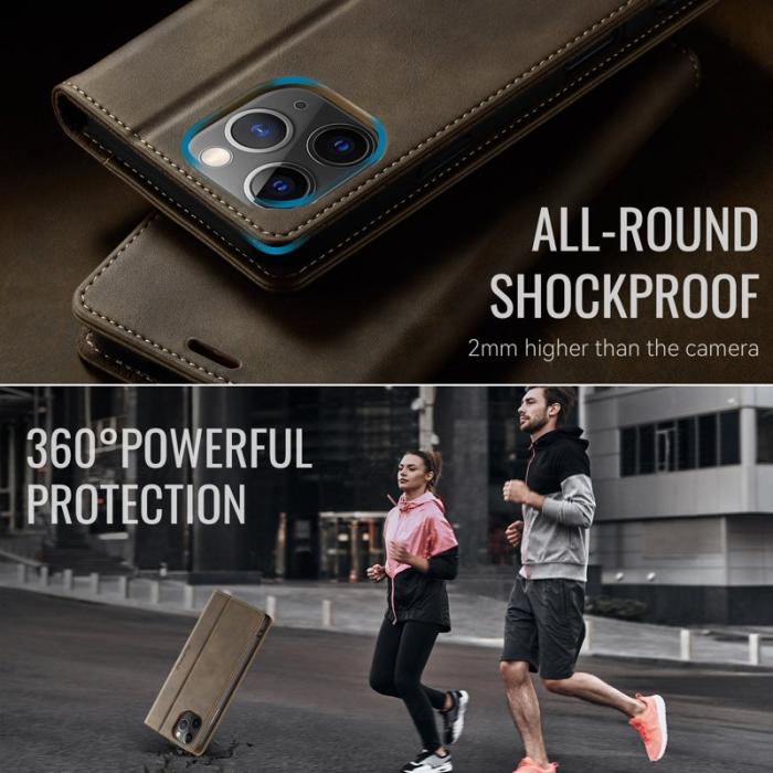 Caseme - CASEME 033 iPhone 11 Pro Max Skal RFID Blocker Läder Kaffe