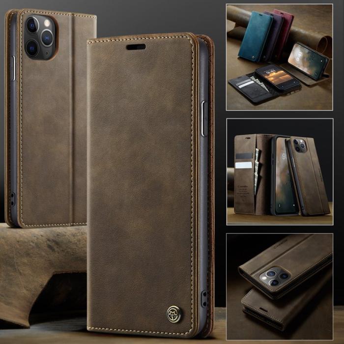 Caseme - CASEME 033 iPhone 11 Pro Max Skal RFID Blocker Läder Kaffe