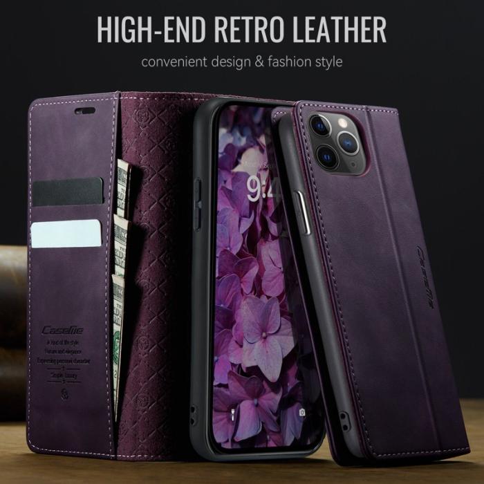 Caseme - CASEME 033 iPhone 11 Pro Max Skal RFID Blocker Läder Lila