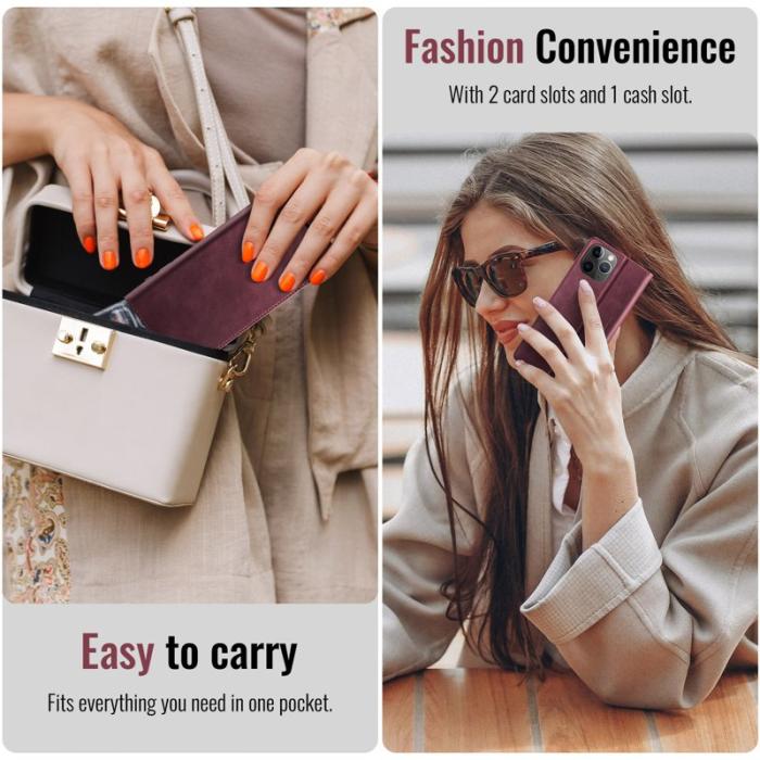 Caseme - CASEME 033 iPhone 11 Pro Max Skal RFID Blocker Läder Röd