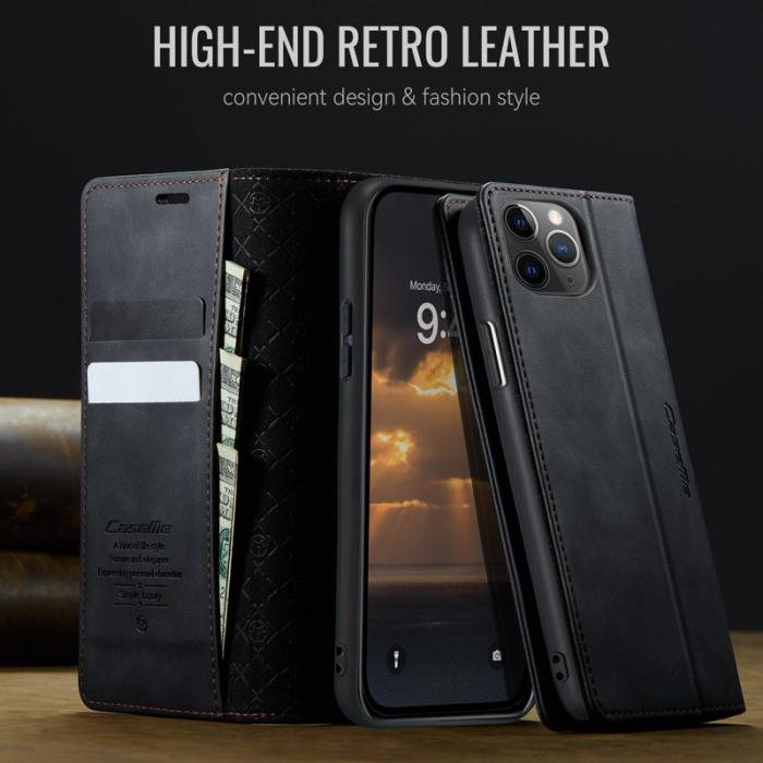 Caseme - CASEME 033 iPhone 11 Pro Max Skal RFID Blocker Läder Svart