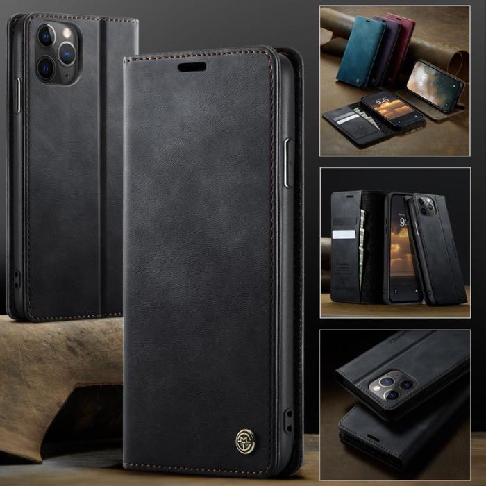 Caseme - CASEME 033 iPhone 11 Pro Max Skal RFID Blocker Läder Svart