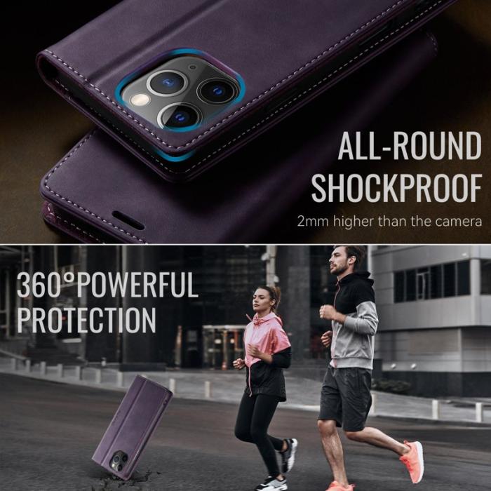 Caseme - CASEME 033 iPhone 11 Pro Skal RFID Blocker Läder Lila