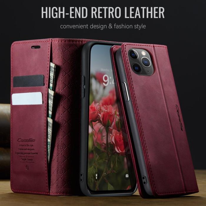 Caseme - CASEME 033 iPhone 11 Pro Skal RFID Blocker Läder Röd