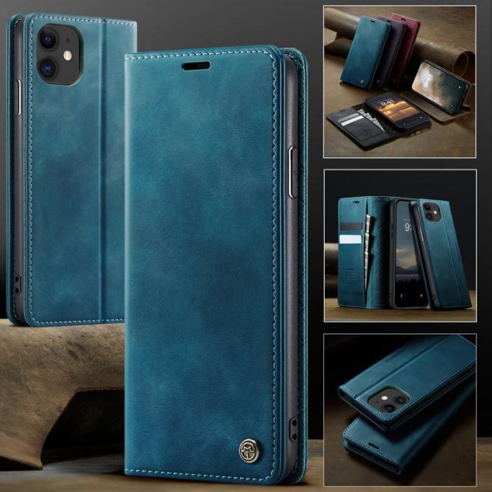 Caseme - CASEME 033 iPhone 11 Skal RFID Blocker Läder Grön