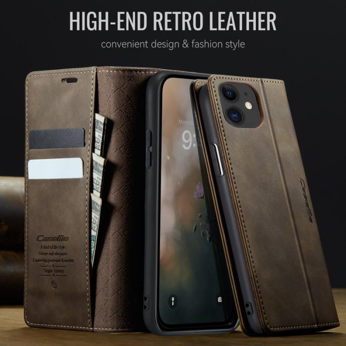 Caseme - CASEME 033 iPhone 11 Skal RFID Blocker Läder Kaffe