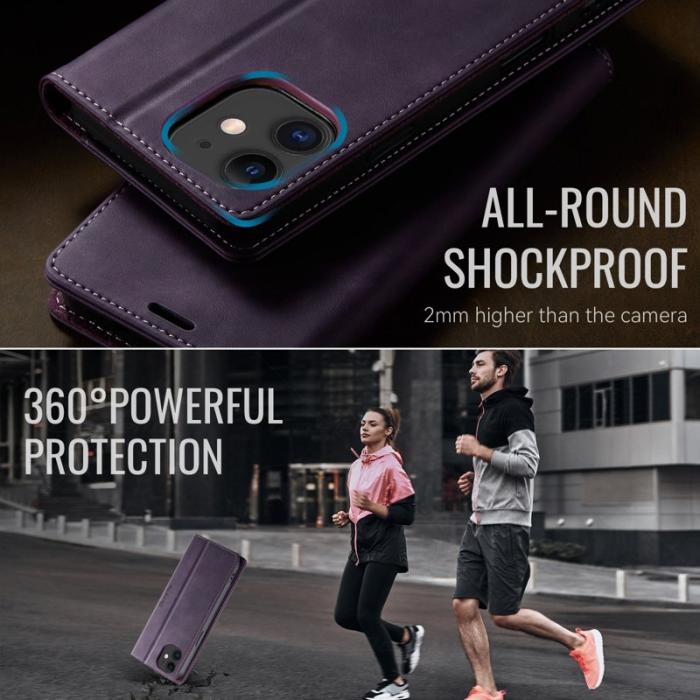 Caseme - CASEME 033 iPhone 12 mini Skal RFID Blocker Lila Läder