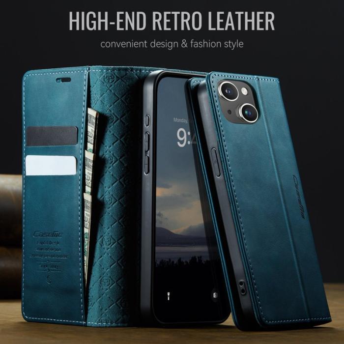 Caseme - CASEME 033 iPhone 13 mini Fodral RFID Skydd Läder Grön