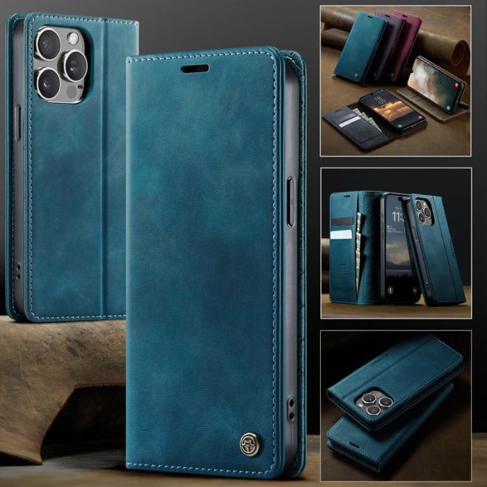 Caseme - CASEME 033 iPhone 14 Pro Max Skal RFID Blocker Läder Grön