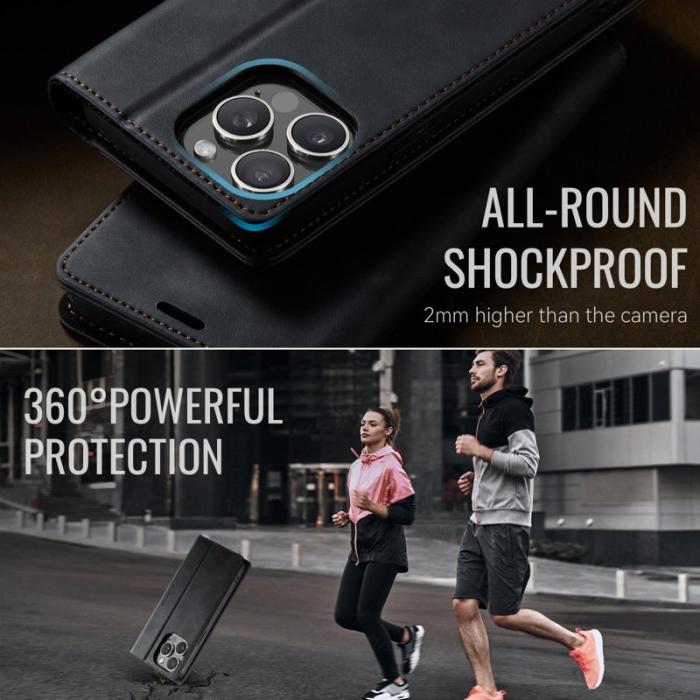 Caseme - CASEME 033 iPhone 14 Pro Max Skal RFID Blocker Läder Svart