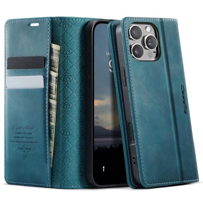 Caseme - CASEME 033 iPhone 16 Pro Max Skal RFID Blocker Läder Grön