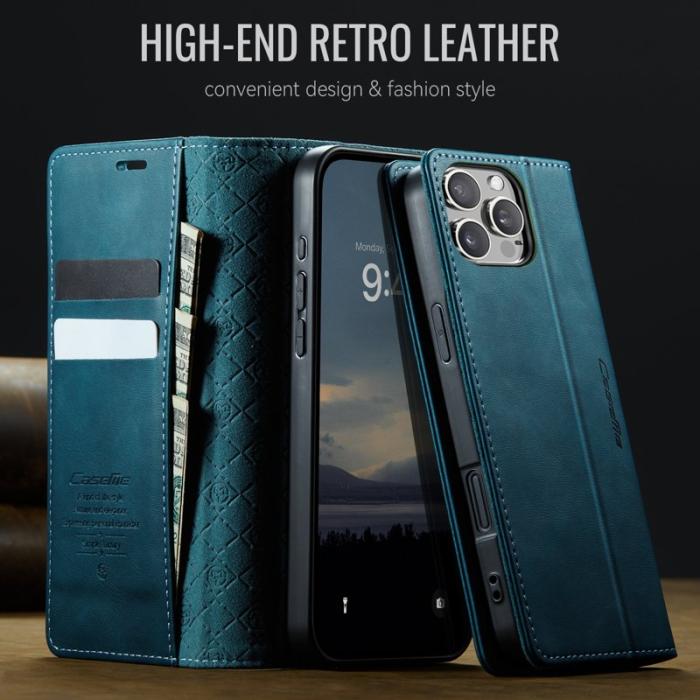 Caseme - CASEME 033 iPhone 16 Pro Max Skal RFID Blocker Läder Grön