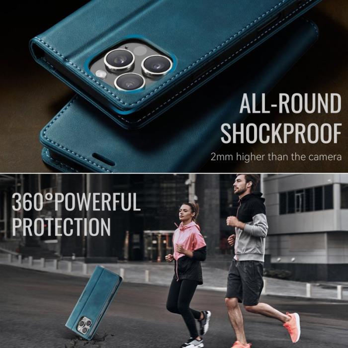 Caseme - CASEME 033 iPhone 16 Pro Max Skal RFID Blocker Läder Grön