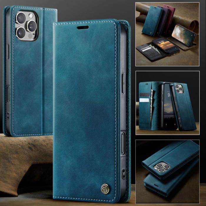 Caseme - CASEME 033 iPhone 16 Pro Max Skal RFID Blocker Läder Grön