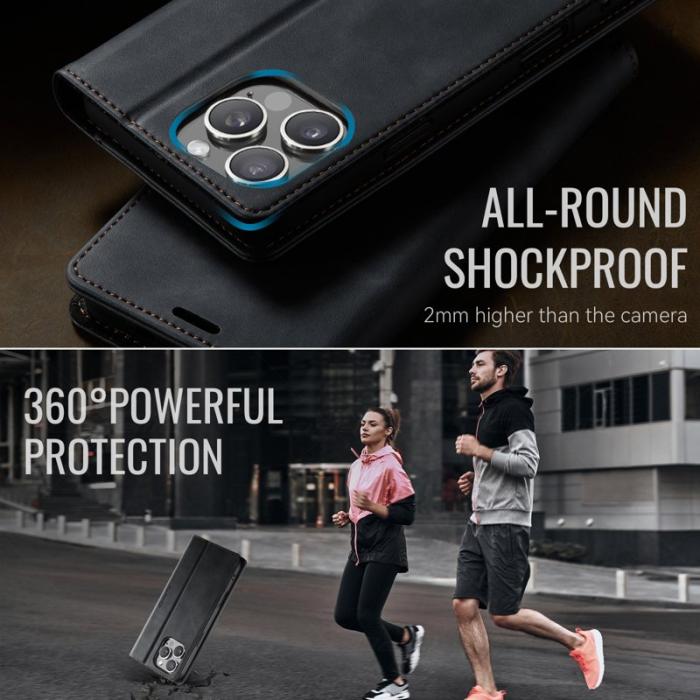 Caseme - CASEME 033 iPhone 16 Pro Max Skal RFID Blocker Läder Svart