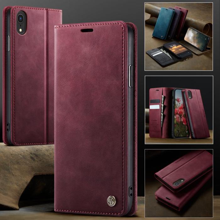 Caseme - CASEME 033 iPhone XR Fodral RFID Blocker Läder Röd