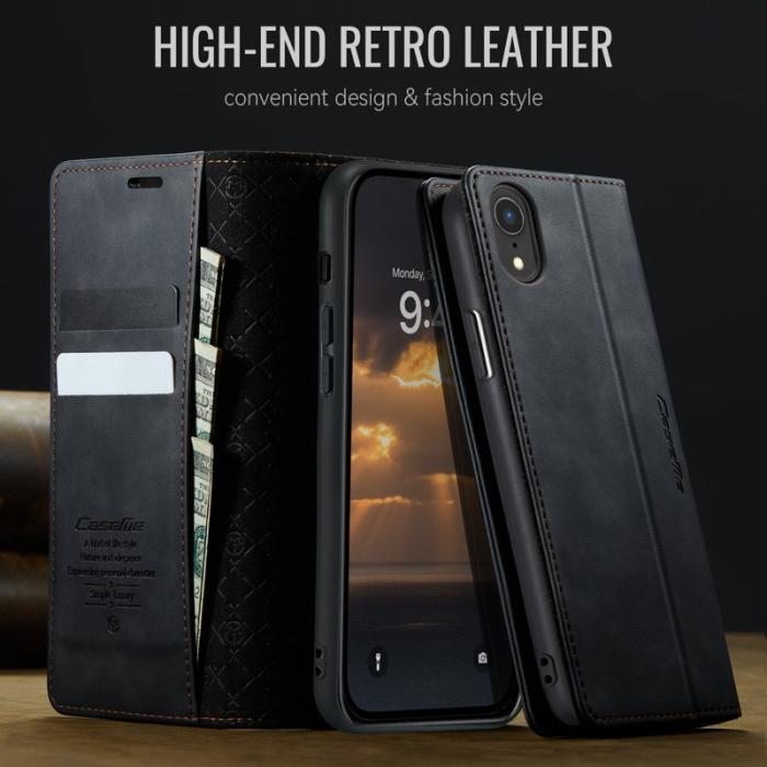 Caseme - CASEME 033 iPhone XR Fodral RFID Blocker Läder Svart